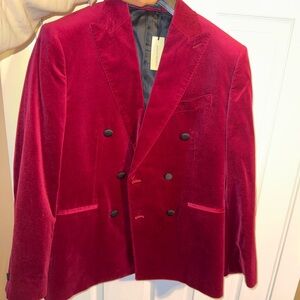 Banana Republic Red Velvet Blazer